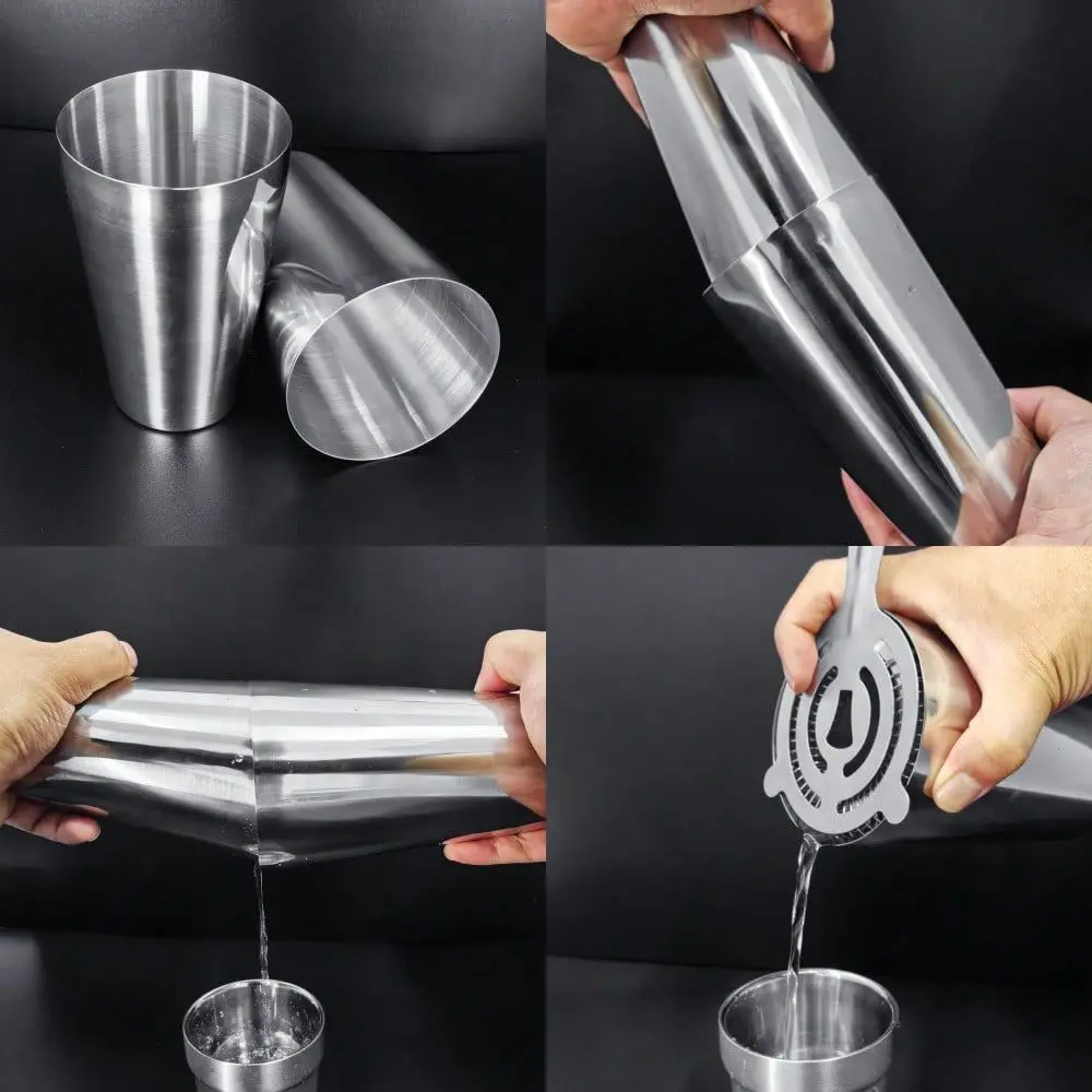 

17Pcs Cocktail Shaker Set 750ml25oz, 750 600ml25 20oz Bartending Kit Bar Shakers Tools Bartender Kit With Cocktail Recipe Stand