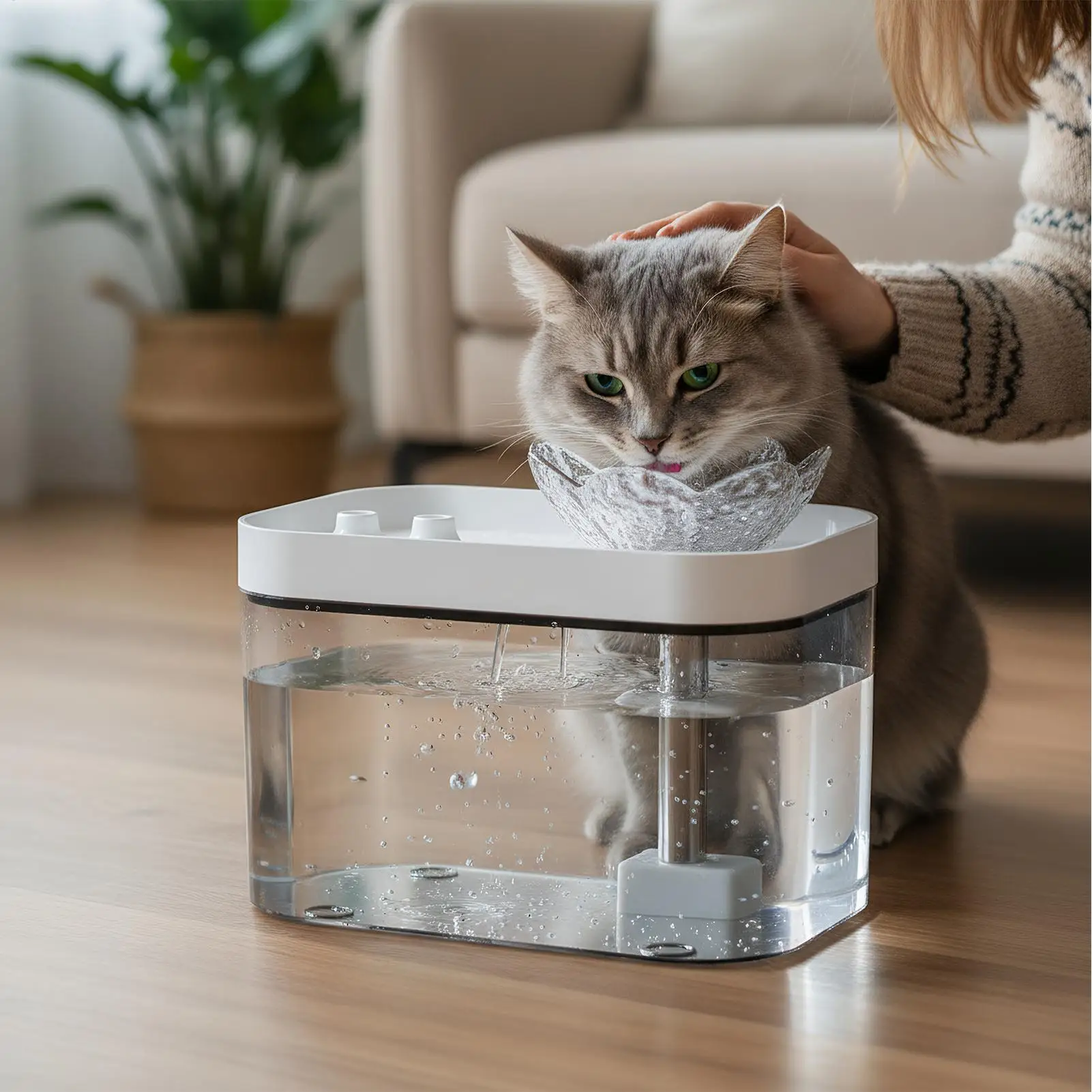 

Фонтан для воды для кошек, USB перезаряжаемый фильтр, диспенсер, бесшумный автоматический фонтан для кошек для дома, котенка, собаки