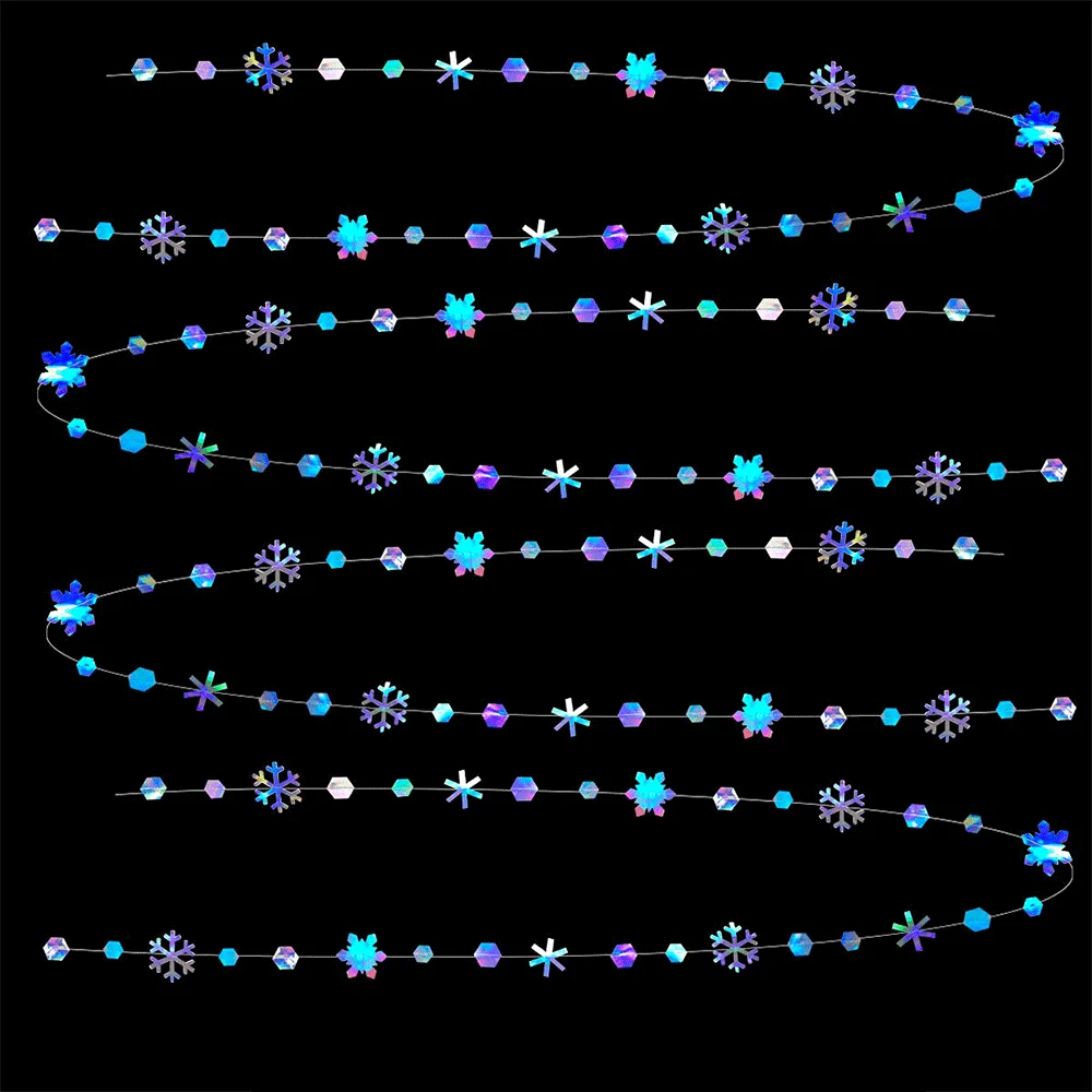 Iridescent Snowflake Garland Decor 6