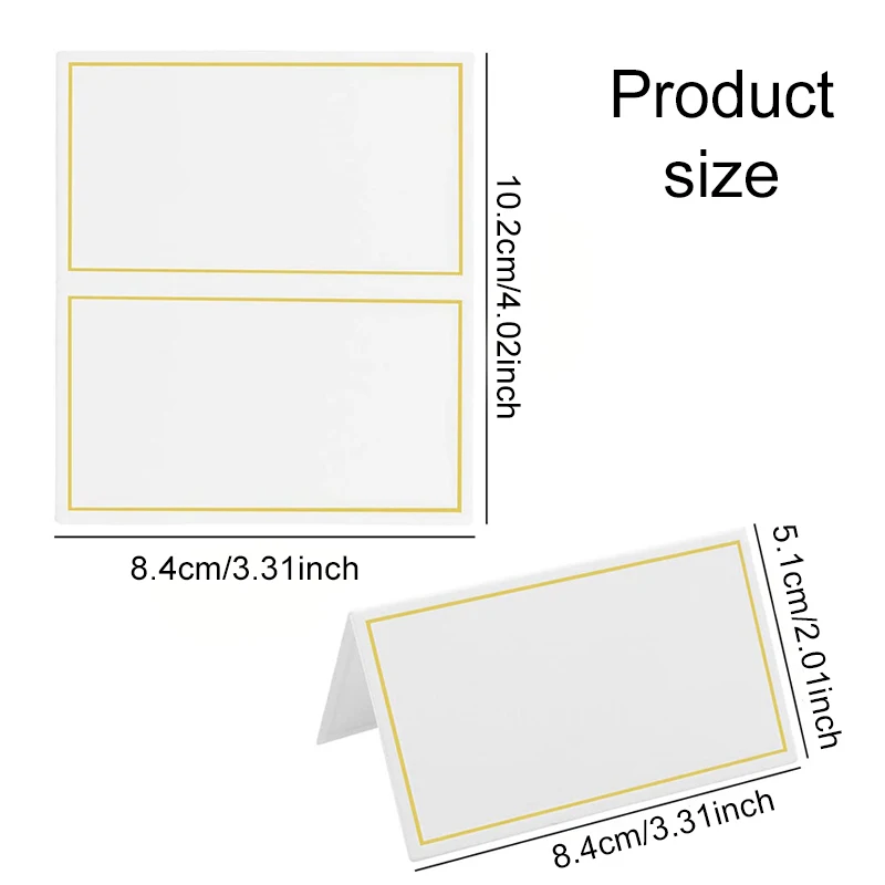 10/30/60pcs Gold Foil Folded Place Cards Wedding Seating Number Card Table Decoration Christmas Birthday Party Greeting Card TMZ