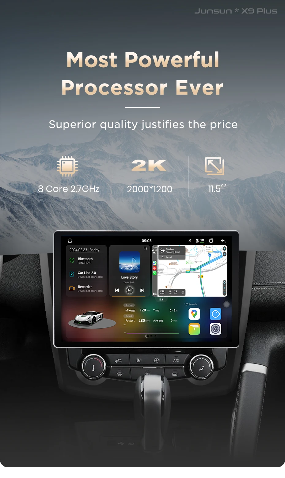 Junsun 7870 2K Wireless CarPlay Android Auto Radio für Renault Kadjar 2015 2016 2017-2019 GPS-Navigationsgerät DSP DTS 360 FM – Detail 4