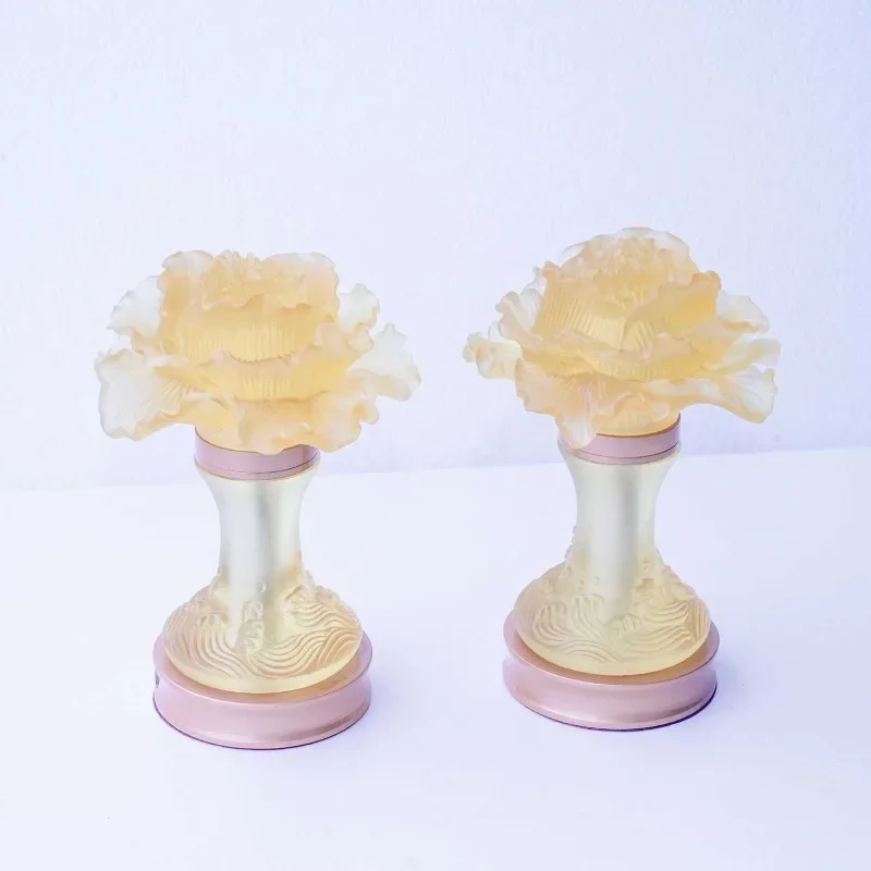 Amber Peony 6-inch lamp villa, guest room home entrance, housewarming home furnishing, ornament