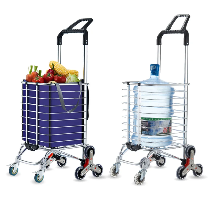 

Portable shopping cart trolley to pull goods, light trailer, climbing rod, elderly shopping cart, small trolley