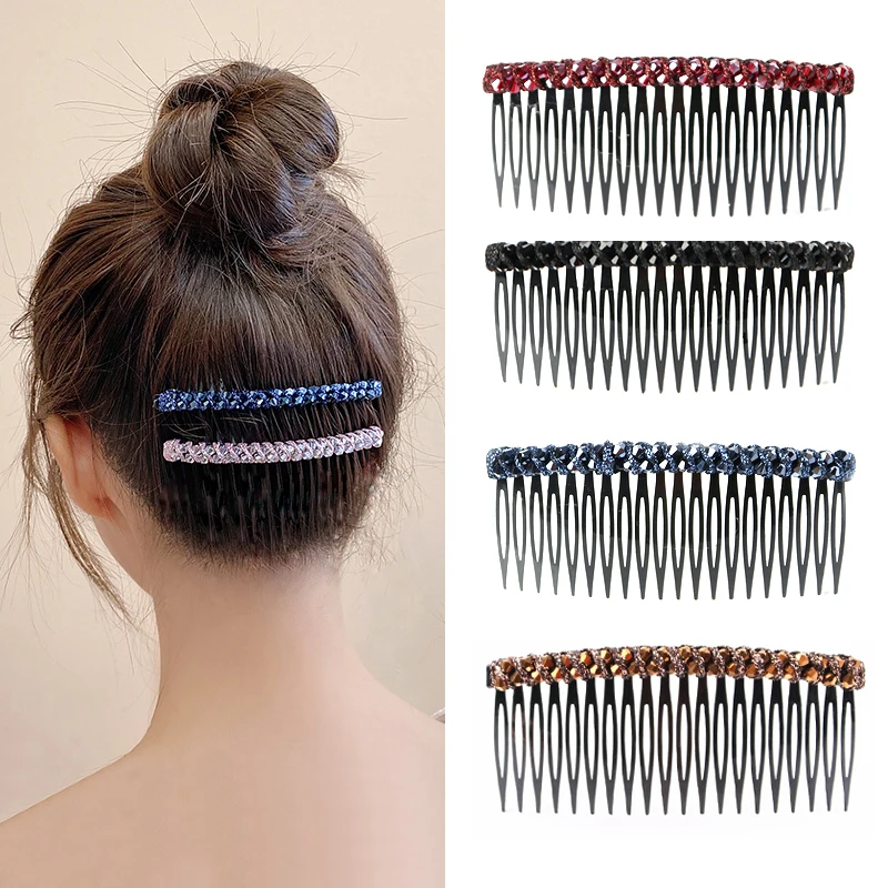 Jepit Rambut Modis Wanita Berlian Imitasi Klip Rambut Jepit Rambut Sisir Rambut Pembuat Sanggul Aksesoris Rambut Alat Penata Rambut