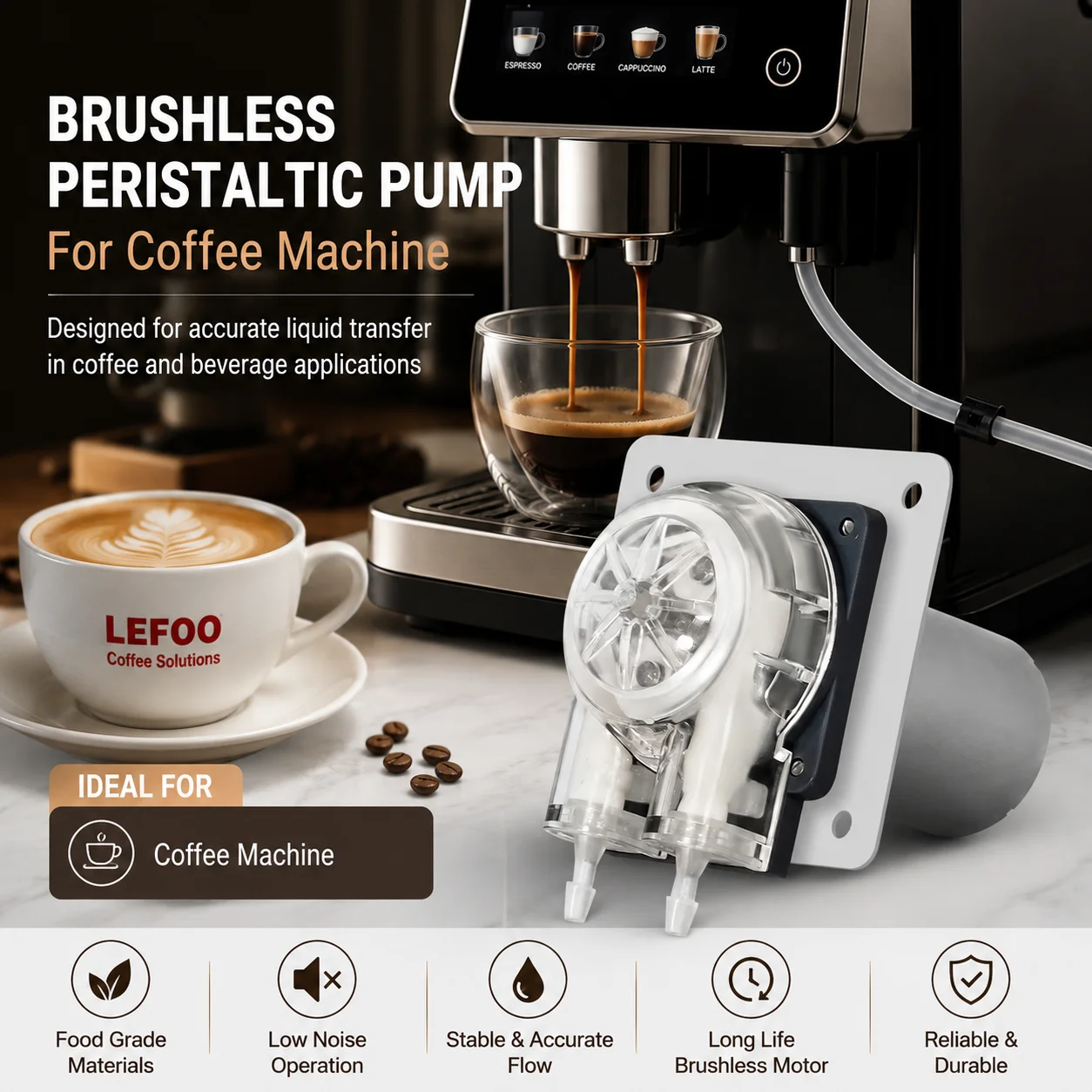 Economical 24V DC micro motor peristaltic pump coffee machine metering pump liquid beverage syrup pump