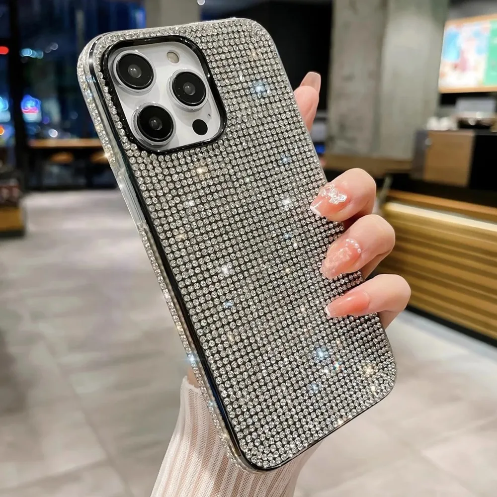 Роскошный Блестящий Алмазный чехол для телефона iPhone 15 14 11 12 13 Pro Max XS XR 7 8 Plus Shniy, противоударный защитный чехол со стразами
