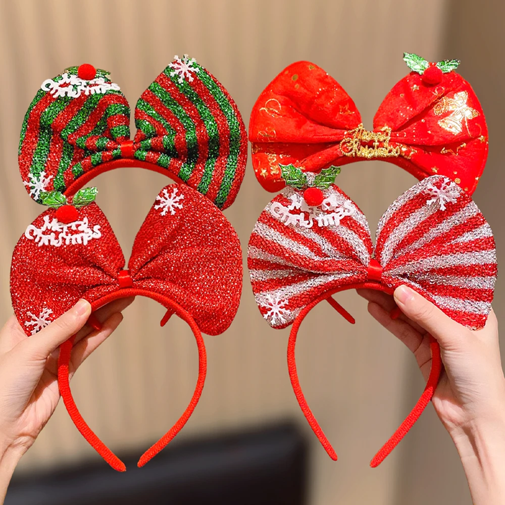 عصابة رأس لعنصر عيد الميلاد للنساء، إكسسوار شعر عصري للسفر، هدية مثالية لعيد الميلاد، قطعة واحدة/رباع