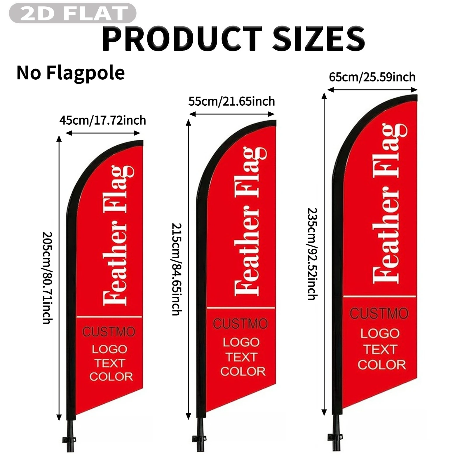 2D FLAT 1pc Customized Double-Sided Flags, Beach Flags, Personalize Images or Text, Polyester Fabric (No Flagpole Included)