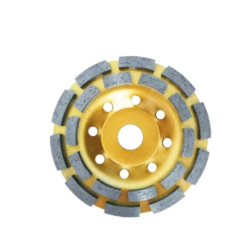 100mm Diamond Double Row Abrasive Cup Wheel Concrete Stone Wall Leveling Grinding Disc Fit 180 Angle Grinder Polishing Tool