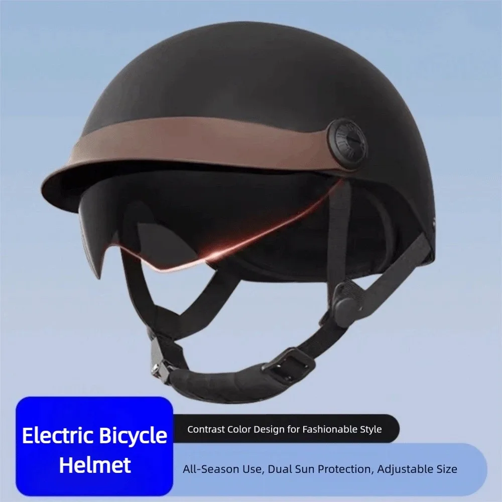 

Vintage Ultra Light Electric Bicycle Helmet Fall Prevention Sunscreen Motorcycle Half Helmet Breathable Cycling Helmet Riding