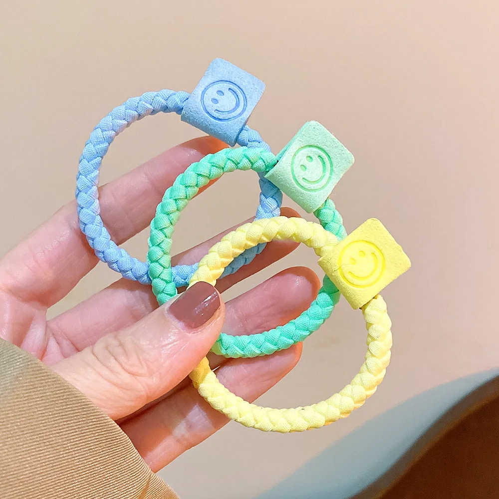 

Candy Colour High Elasticity Smiley Headband Hair Rope Durable Not Hurt Hair Leather Band Hair Tie Ladies Hair Rope Hair Accesso