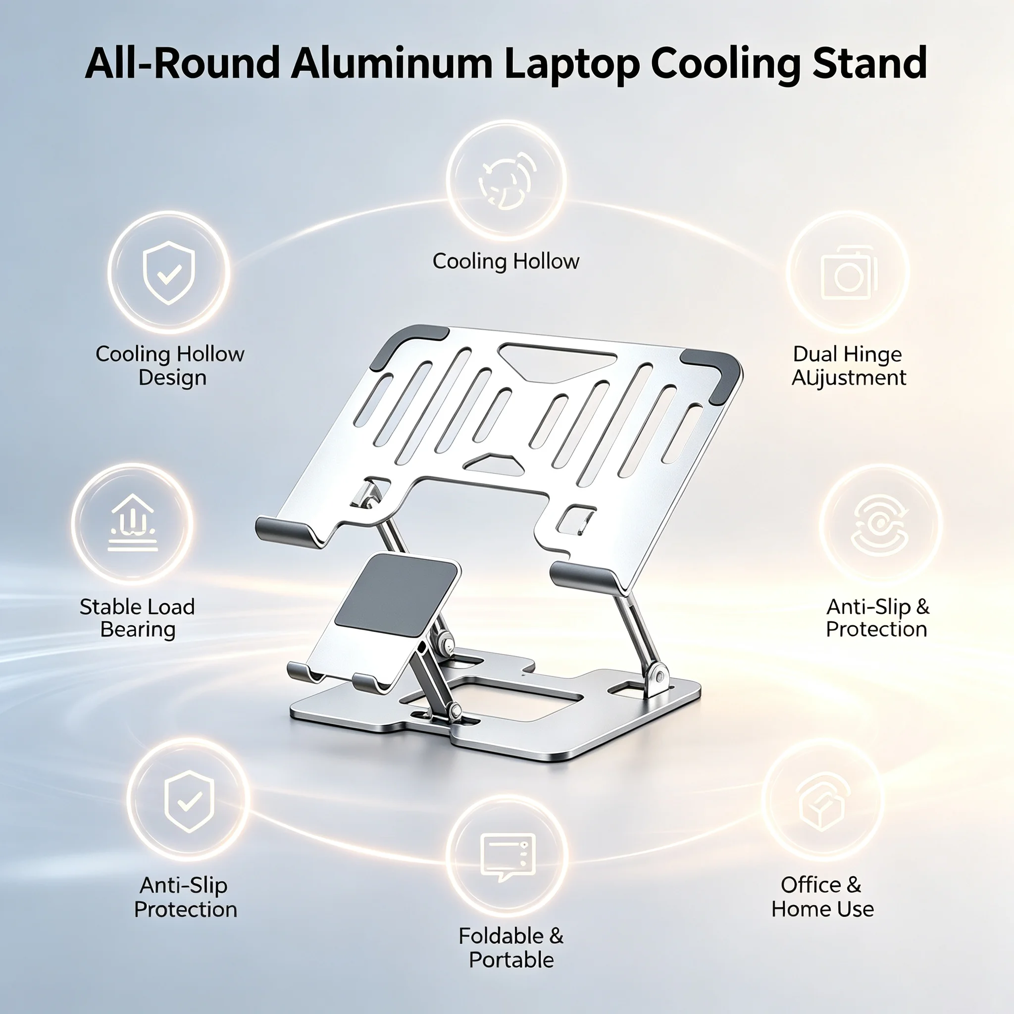 Notebook Cooling Bracket Hollow Vent Design for Home Office Elevate Screen Improve Posture