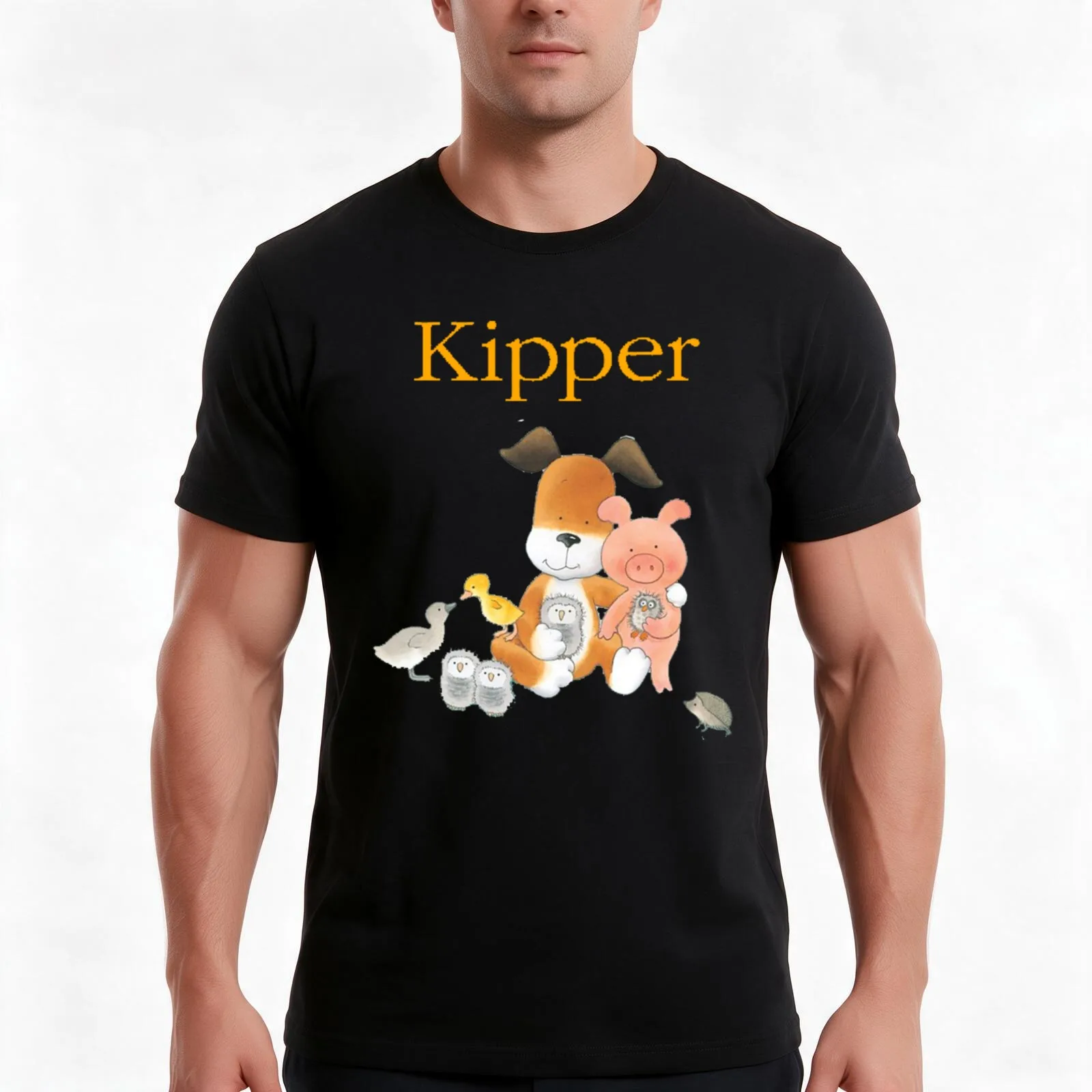 CUTE KIPPER THE DOG T-Shirt, Summer Casual Cotton Tee, Oversized Streetwear Tops, Vintage Graphic Print, Loose Fit Short Sleeve