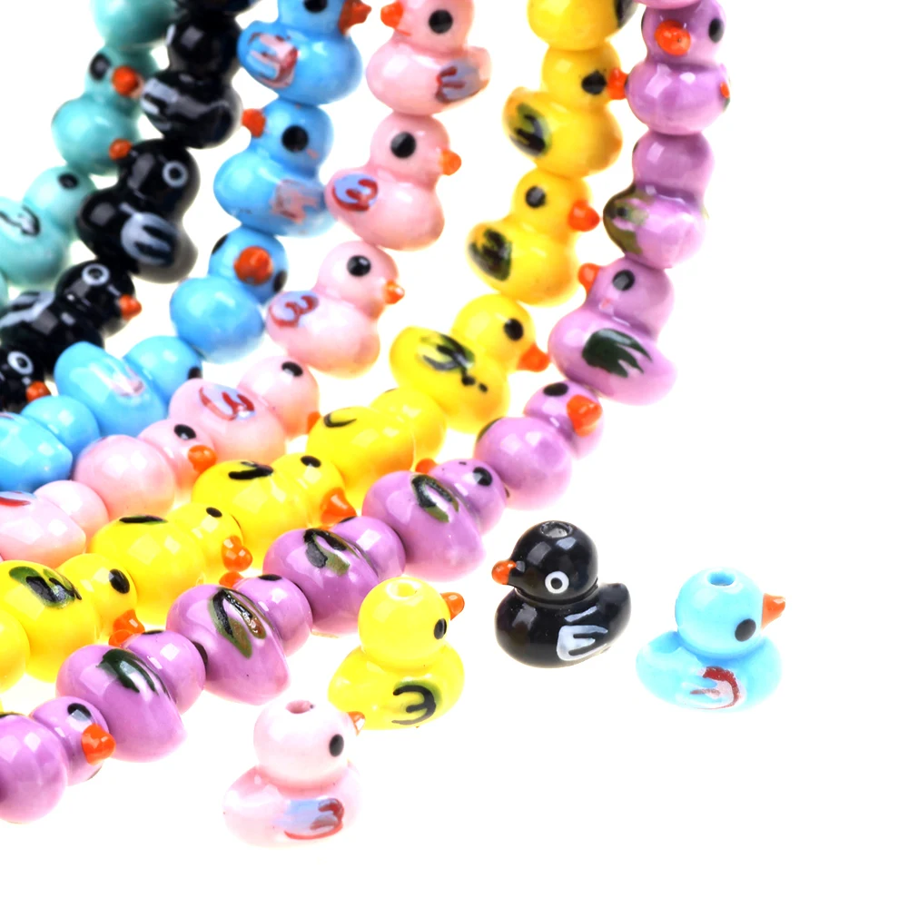 

3Pcs/Bag 12MM Cute Ceramic Duck DIY Handmade Bead Material Bracelet Necklace Jewelry Loose Bead Accessories