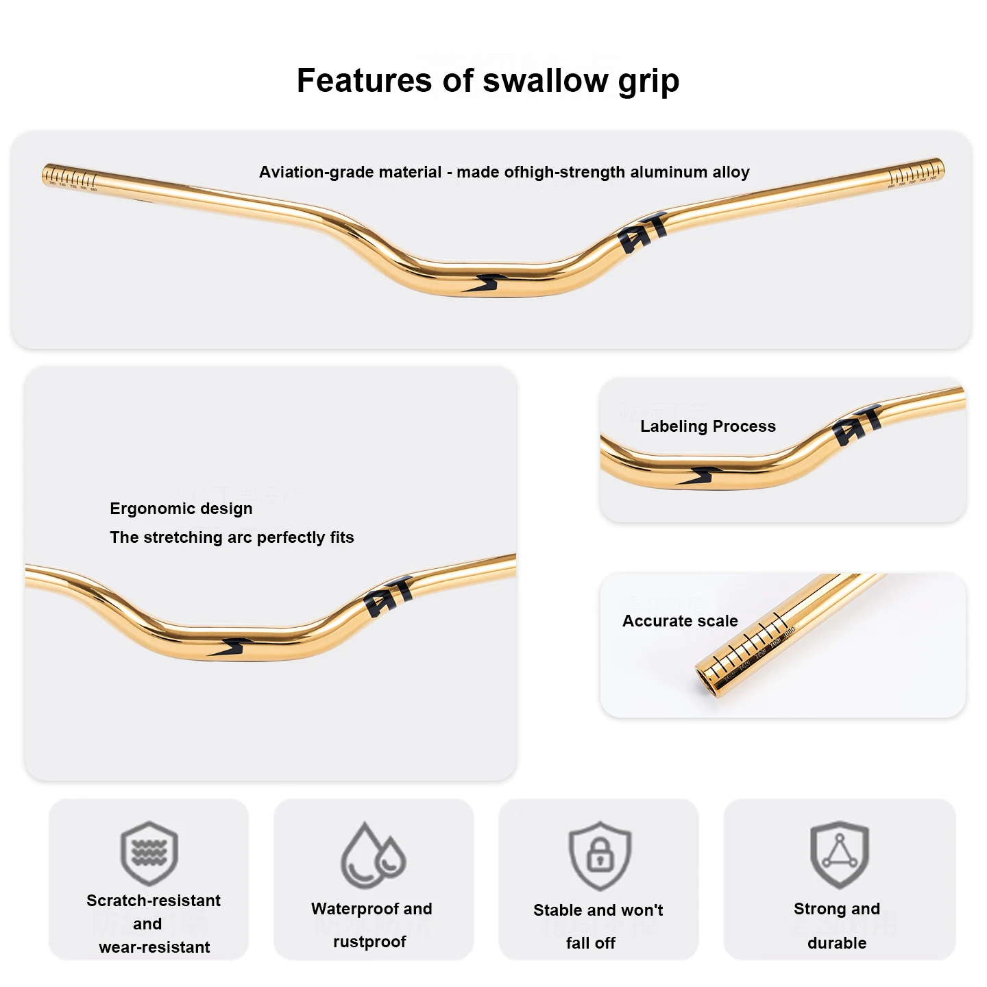 Aluminum Alloy Bicycle Handlebar Diameter 31.8*35/55mm Rise 780mm Length for Downhill Cross-country Dirt Jump Bikes