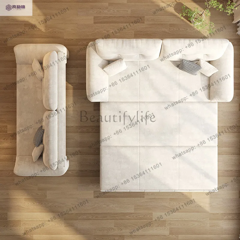 Dual-use Foldable Integrated Small Apartment Storage Single and Double Sofa