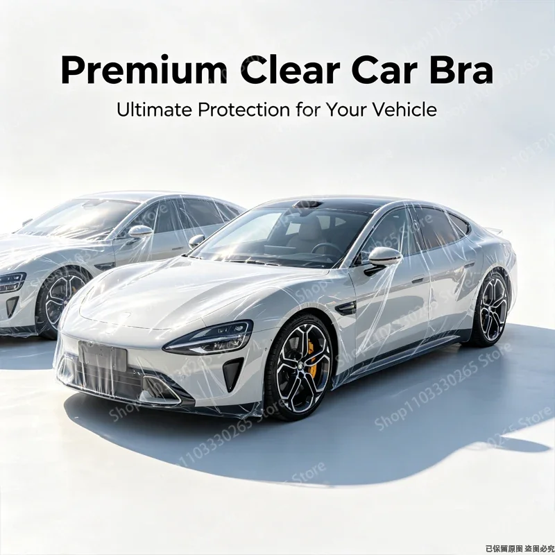 Clear Car Protective Cover – Single-Use, Dustproof, Water-Resistant, Convenient for Everyday Car Protection