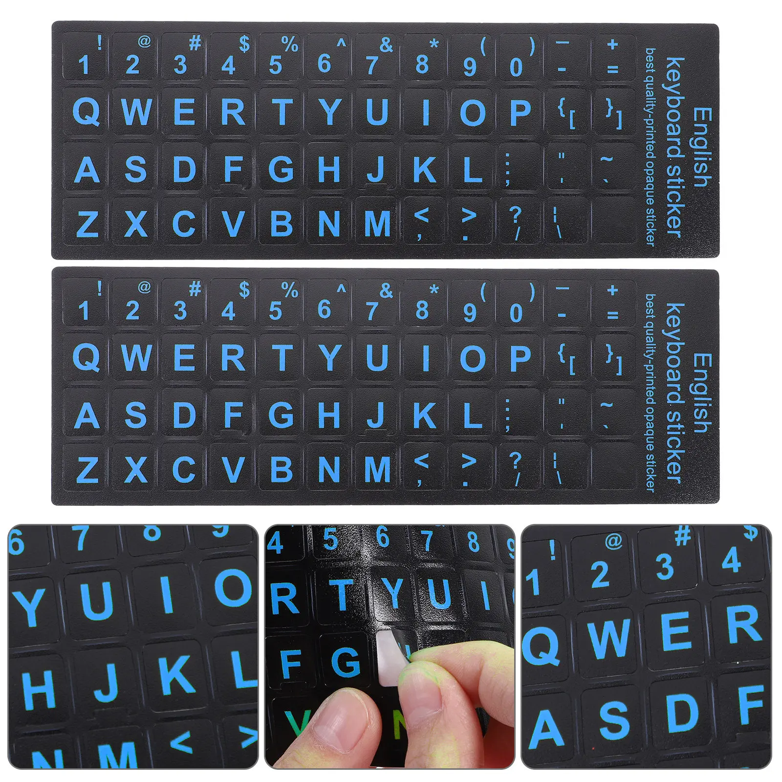 

6Pcs Computer Keyboard Stickers English Letter Replacement Labels for Notebook Laptop Keyboard Language Stickers Stylish Blue