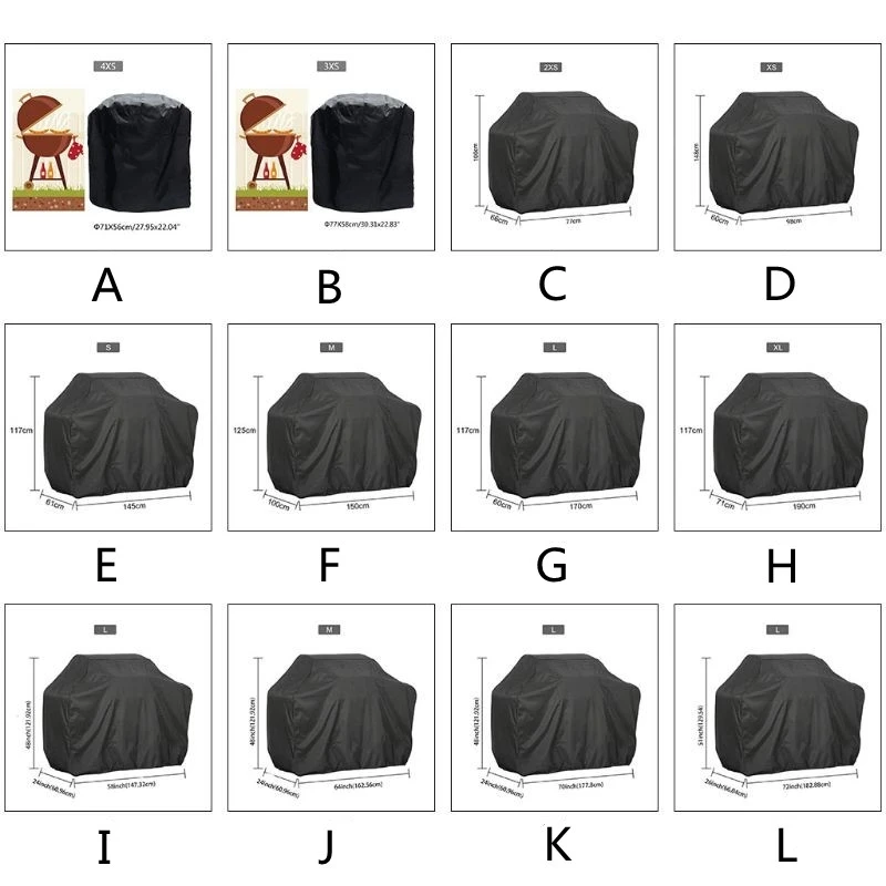 Outdoor tools BBQ Grill Cover Waterproof Heavy Duty Patio Outdoor Oxford Barbecue Smoker Grill Cover Outdoor Barbecue Hood