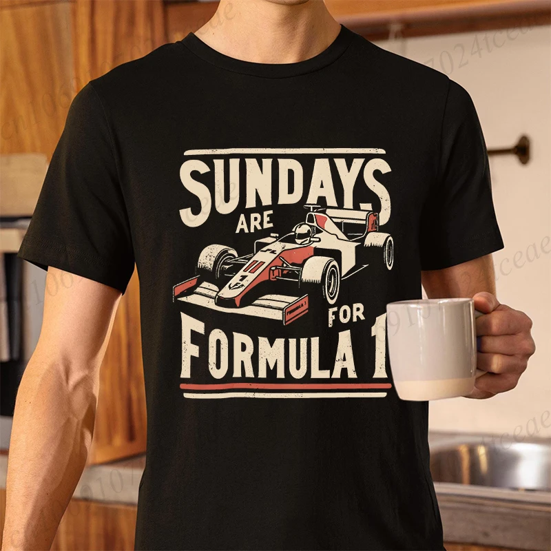 Formula Racing T-Shirt Sundays Are for Formula Racing Graphic Tee Classic Race Car Design T-shirts Motorsport Enthusiast Gift