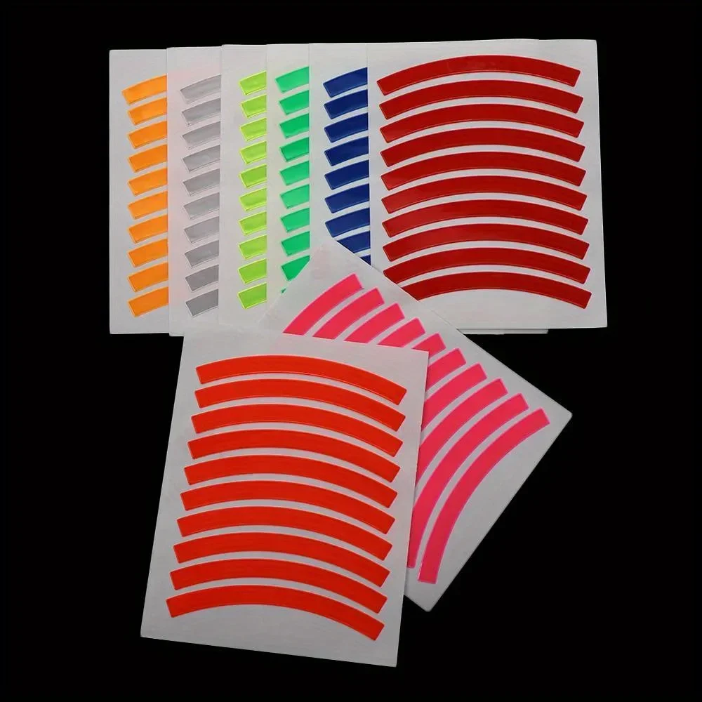 10Pcs/pack Reflective Tire Sticker Safety Sticker Color Balance Bike Reflective Sticker Wheel Decal Bike Accessories