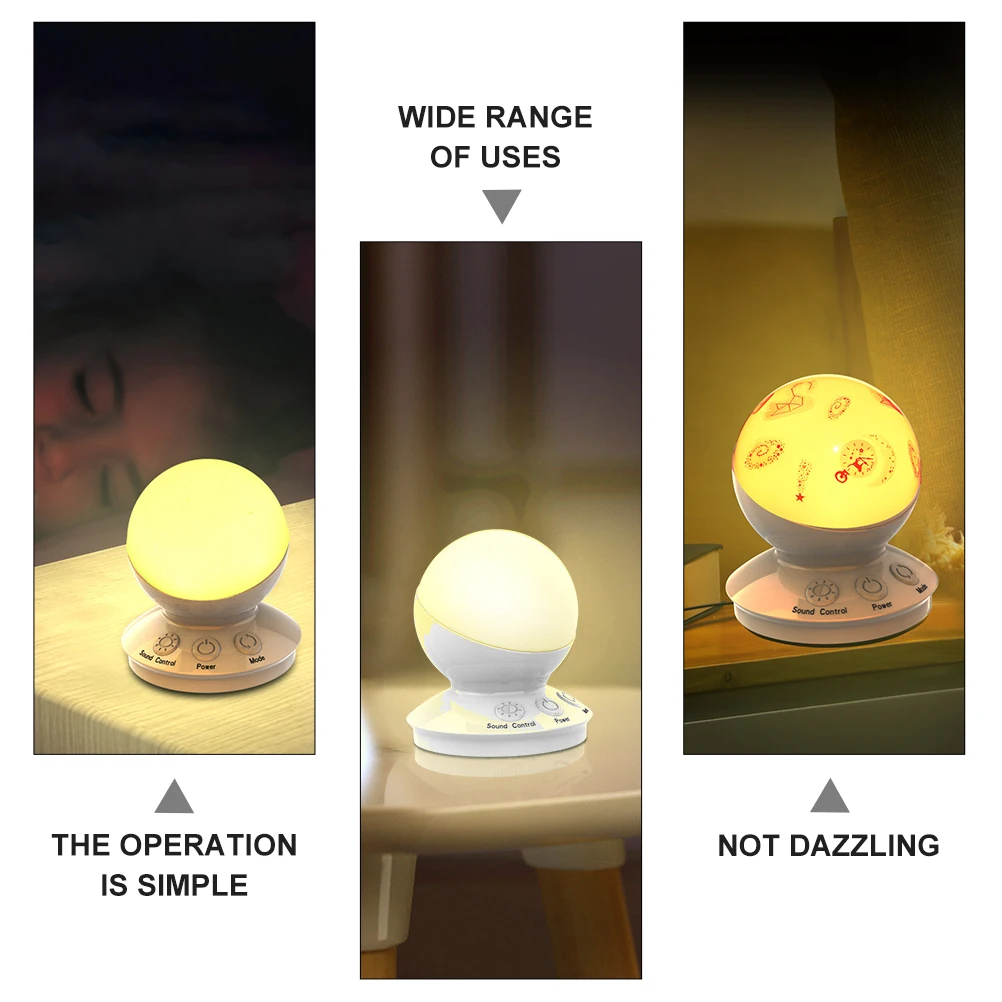 

RGB Sphere Night Light LED Lamp Voice Control Ball Shape Abs PC Warm Light Festive Music Sleep Comfortable Easy Use Table Lamp