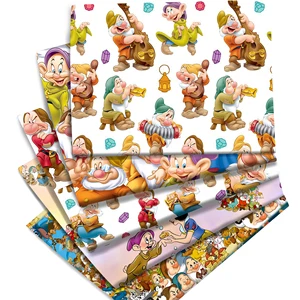 ديزني سنو وايت القطن النسيج ، سبع أميرات قزم ، قماش مطبوع ، خياطة ، خياطة اللحف ، خليط ، تطريز ، إكسسوارات DIY أعلى 10 بيع الخيال سبعة أقزام الكبار - No7