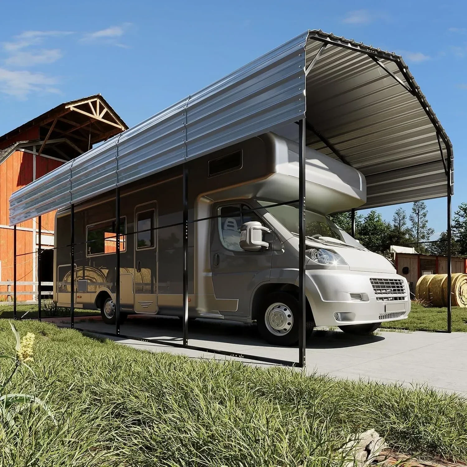 14x25x13ft RVs Carport Heavy Duty Metal Car Tent Shelter Shed Outdoor Garage
