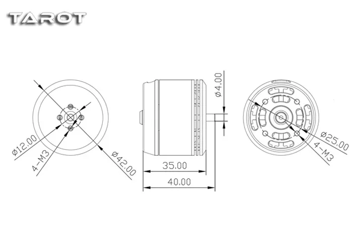 1PCS Tarot 6S 3515 KV400 มอเตอร์ไร้แปรงที่มีประสิทธิภาพยาวความอดทนมอเตอร์ TL35P15 สําหรับ Multi Rotor Aerial Photography Mapping