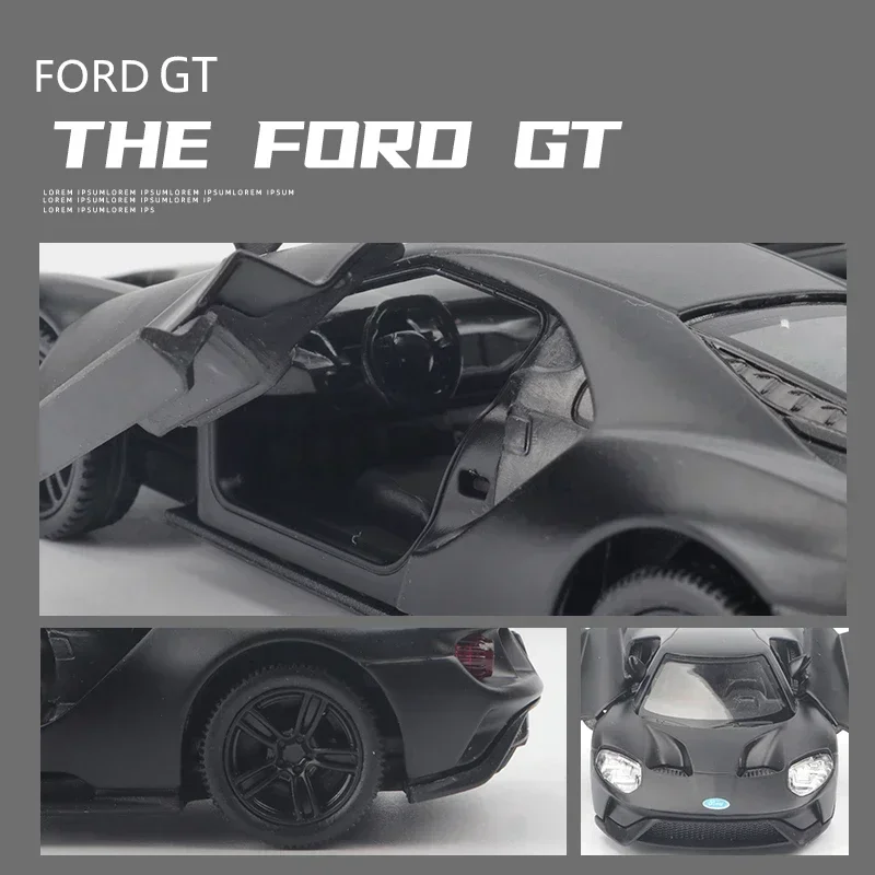 Coche deportivo FORD GT 1:36, modelo de coche de aleación fundido a presión y vehículo de juguete, modelo de coche de simulación de Metal, colección extraíble, juguete para regalo para niños