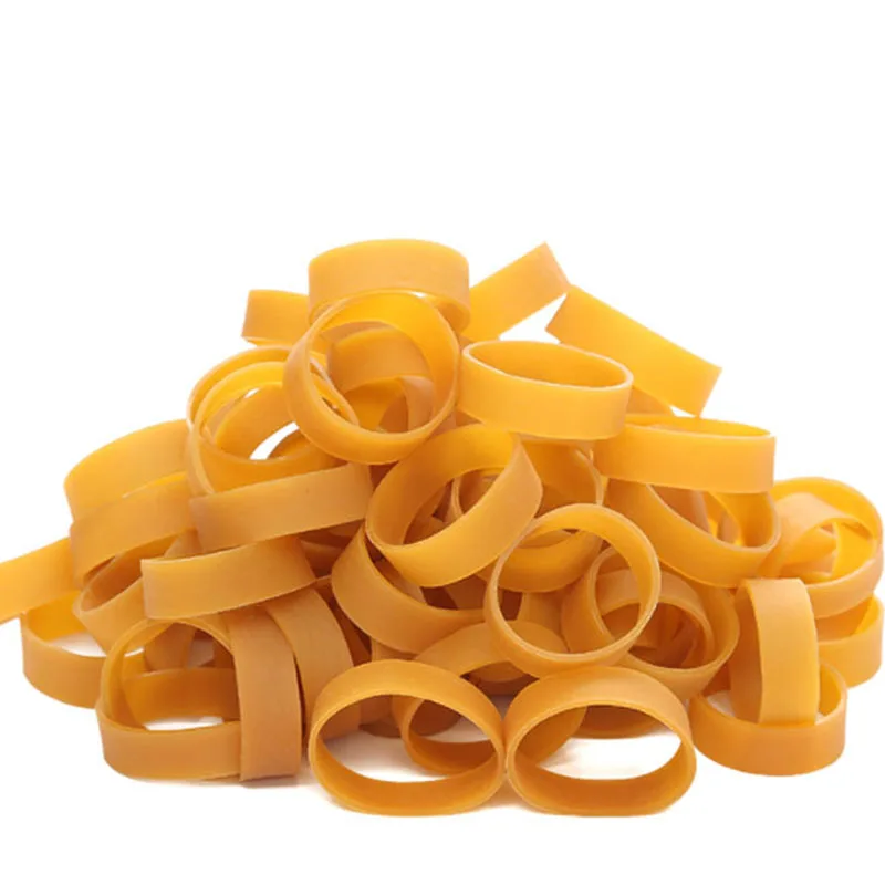 Yellow Rubber Bands Elastic Bands Rubber Rings Stretchable Sturdy For Office School Home Thickness 1.5mm Diameter 20mm-75mm