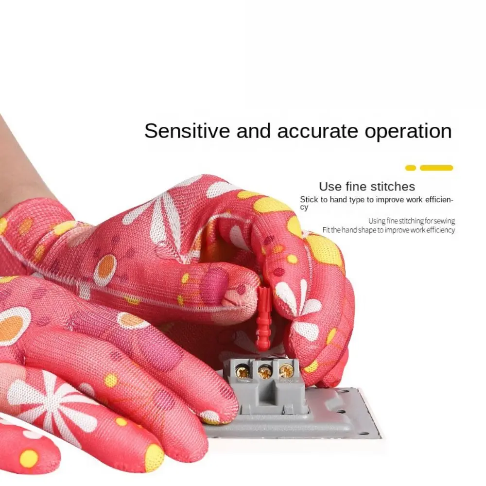 1Pair Thin Planting Labor Gloves Labor Protection Nylon Gardening Gloves Anti-Fouling Non-slip Women Work Gloves Workplace