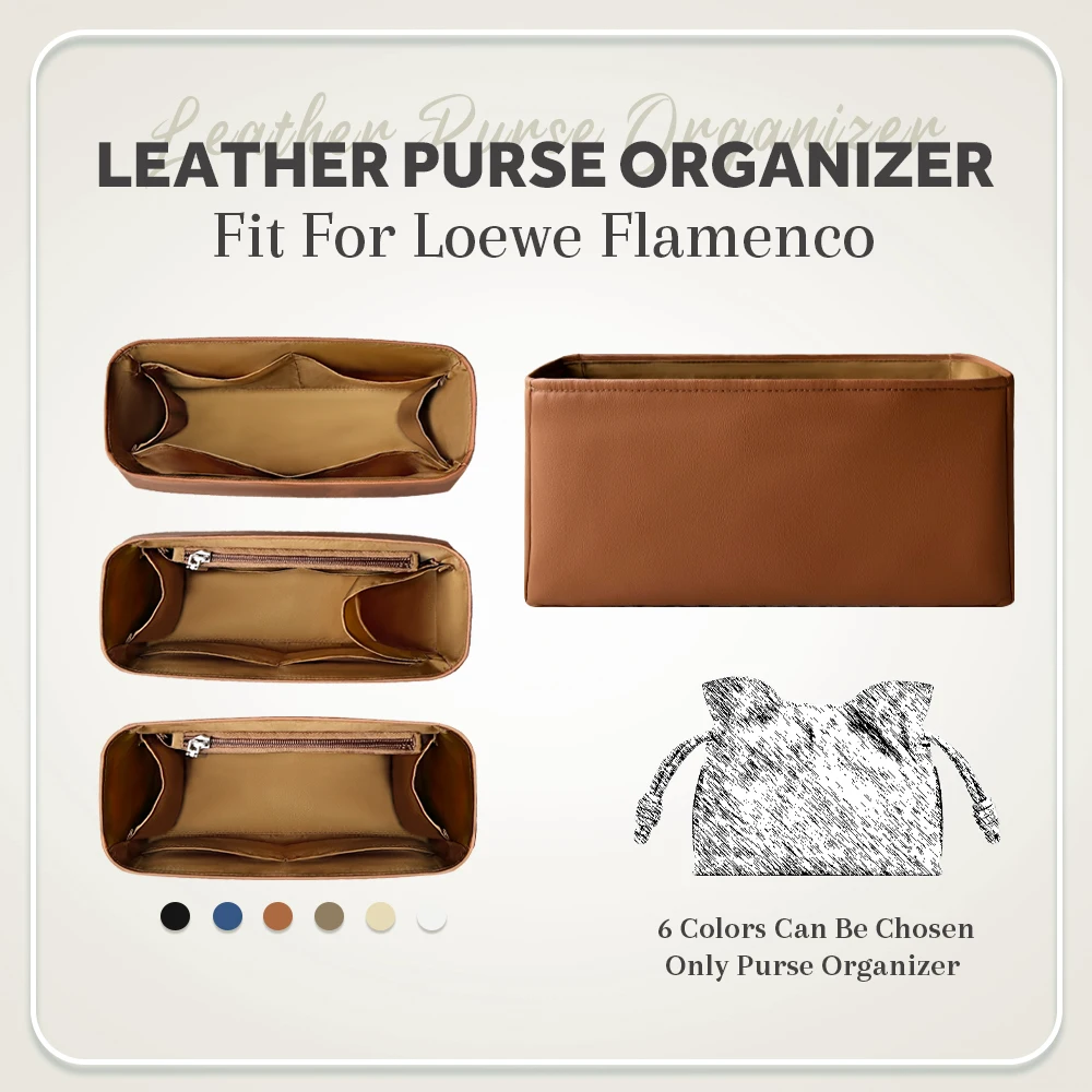 

Leather Purse Organizer Insert, Mini Inside Storage Bag Fit for Loewe Flamenco Handbag Lightweight Inner Liner Bag Organizer