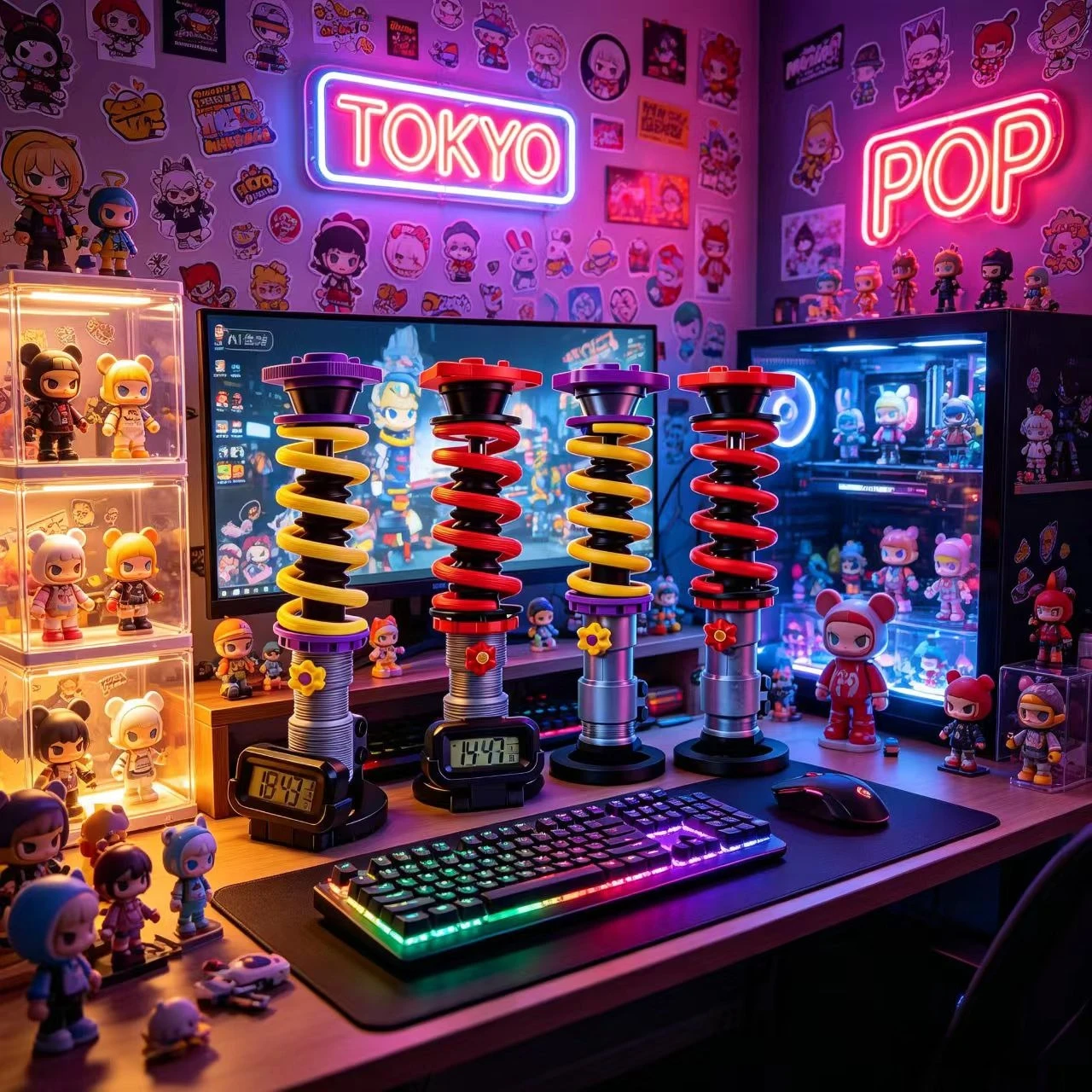 DIY Shock Absorption Design 3D Printed Multi-Functional Rechargeable Desk Lamp / Atmosphere Lamp / Racing Style Decoration Item