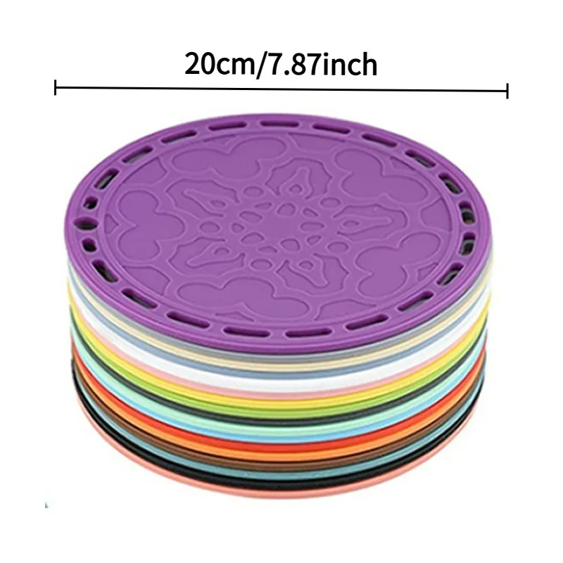 1PCS Nordic Style Round Silicone Trivet, High Temperature Resistant Anti-Scald Pot Mat, Multi-use Table Mat & Coaster
