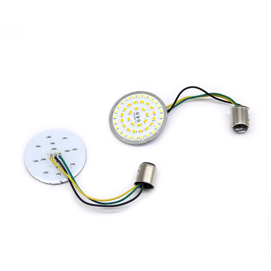 

Motorcycle 2" Bullet Style 1157 LED Inserts Turn Signal Light Panel For Harley Sportster Softail Touring