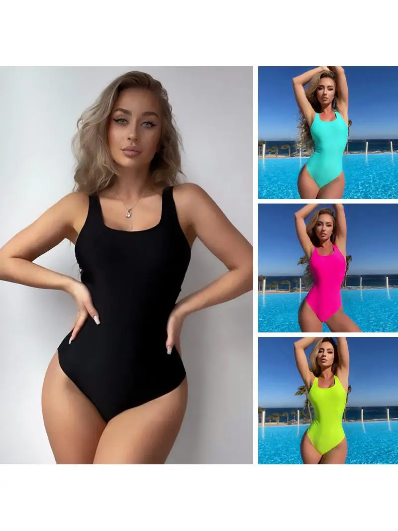 

Женский облегающий купальник однотонного цвета с драпировкой, спортивный, быстросохнущий, повседневный, из полиэстера