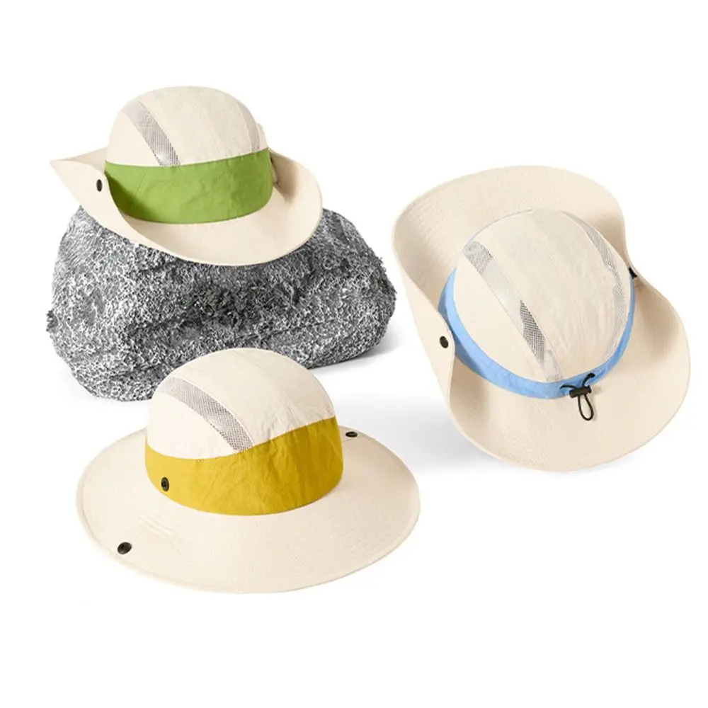 새로운 여러 가지 빛깔의 빠른 건조 어부 모자 안티 uv 조정 가능한 선 스크린 모자 접이식 통기성 양동이 모자 캠핑 등산