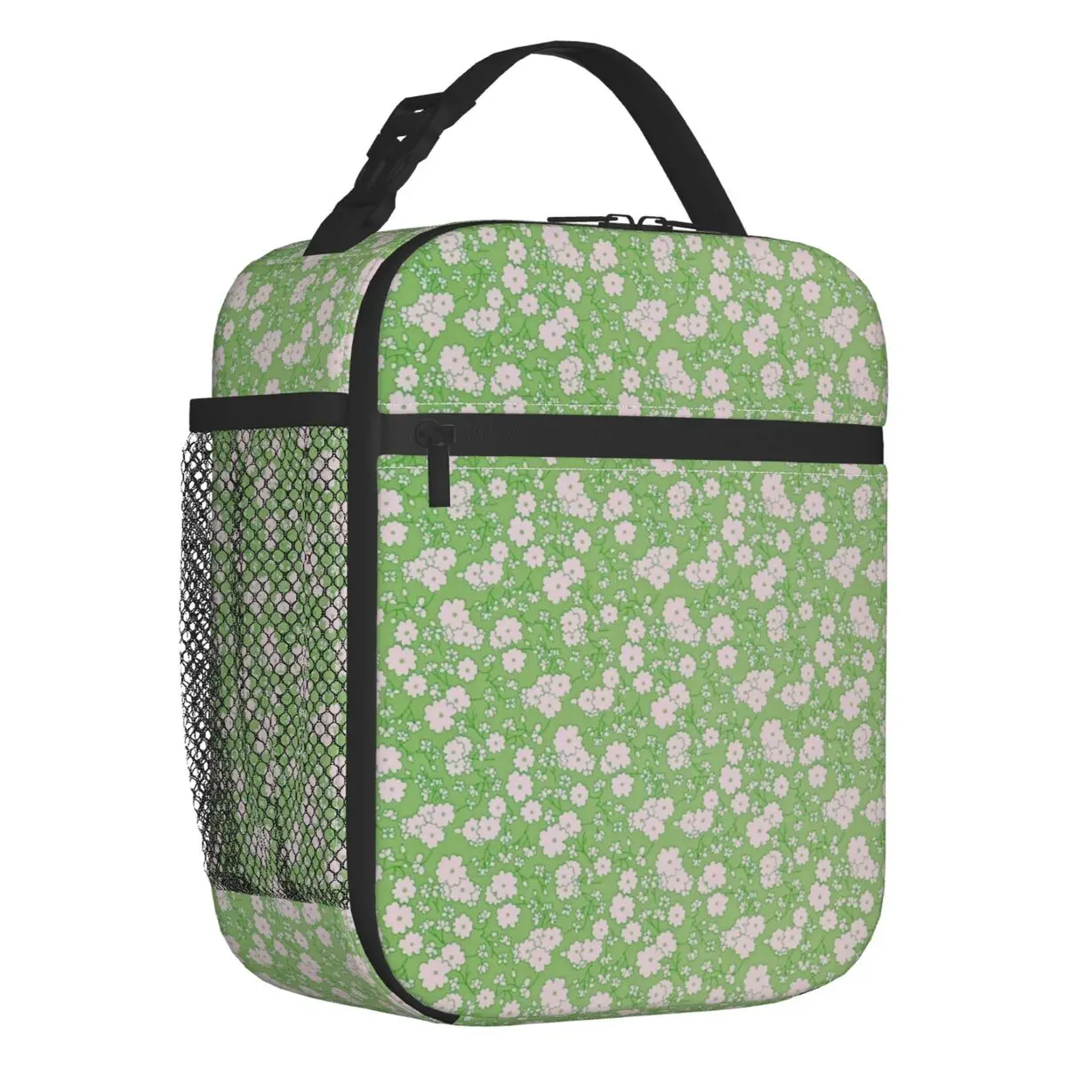 Custom Y2k Style Pattern With Flower Insulated Lunch Bag for Women Waterproof Thermal Cooler Lunch Box Office Picnic Travel