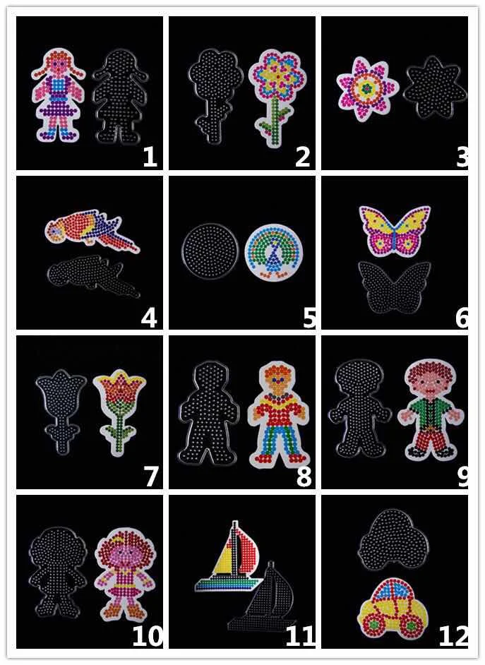 1 sztuka 5mm Hama Beads Template z plastikowym szablonem Jigsaw Perler Pixel Art Diy Transparent Shape Puzzle Pegboard Iron Beads — zdjęcie 6