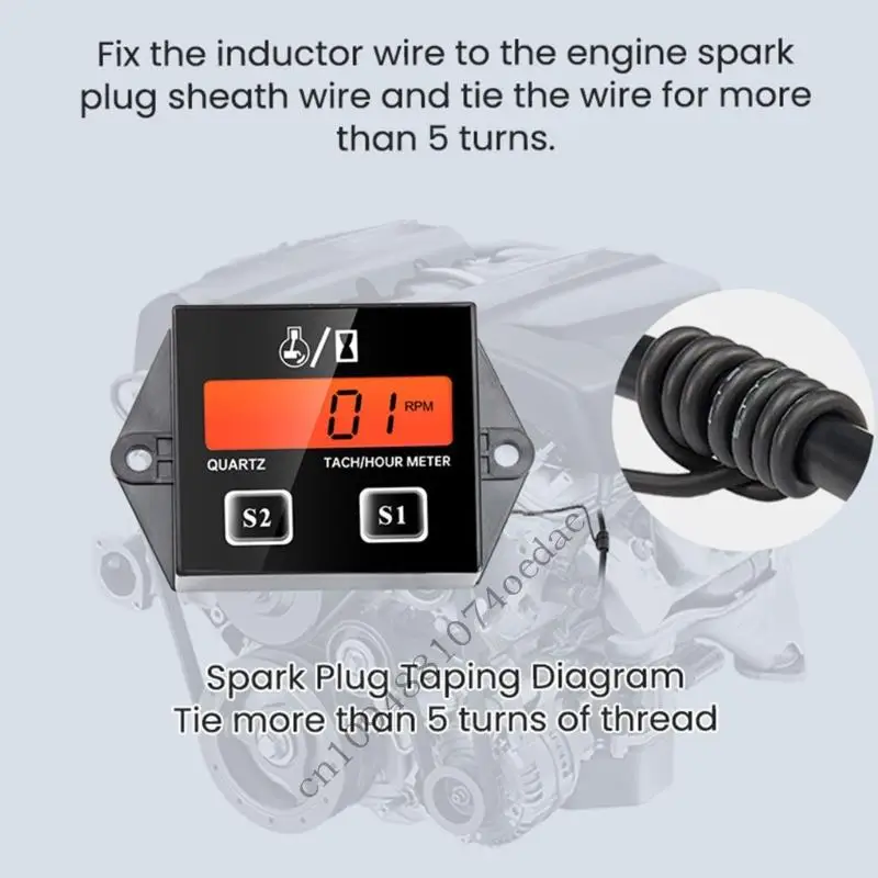 Universal Digital RPM Gauge For Chainsaw Lawnmowers ATV Smooth Engine Monitoring 