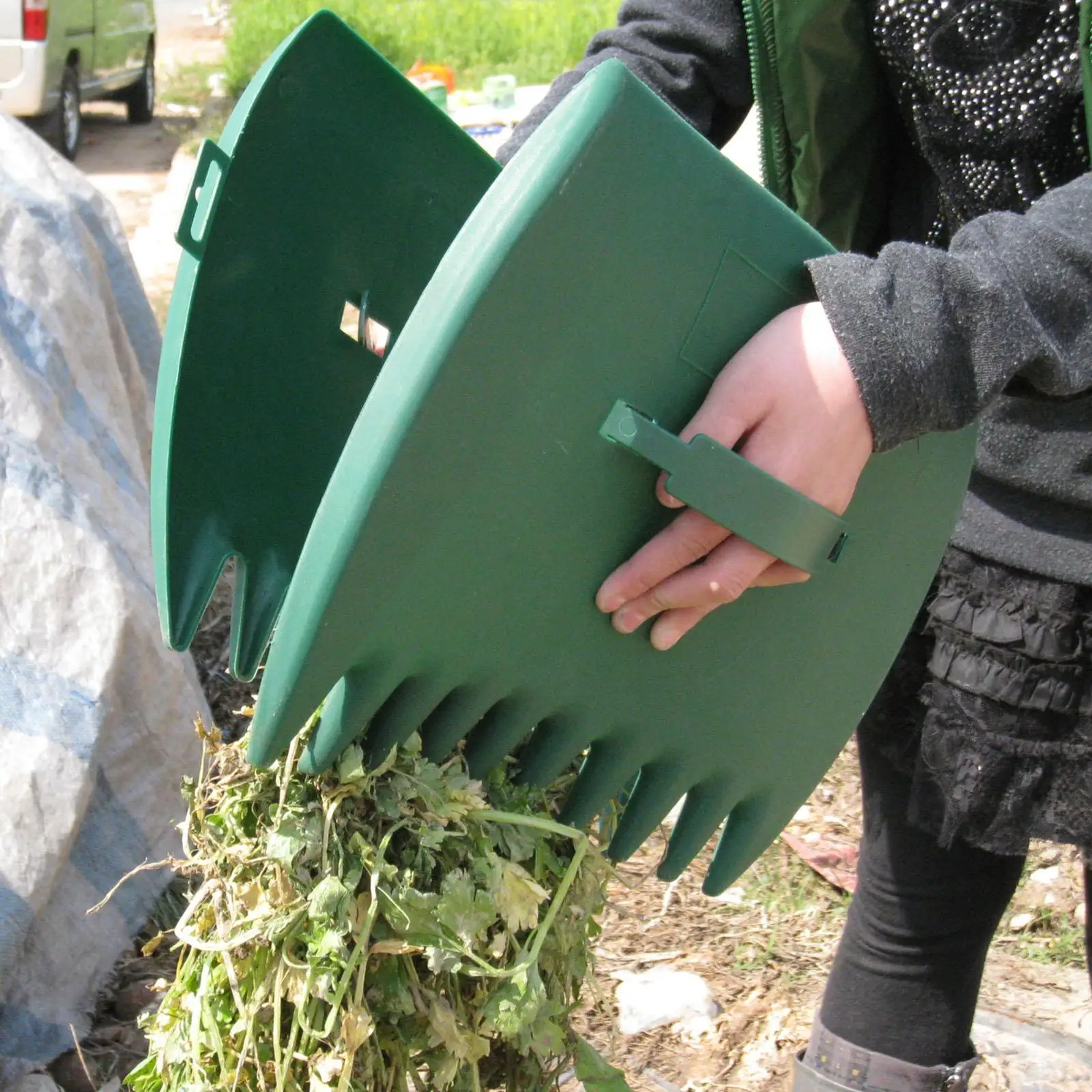 Imagem -02 - Hand Rakes Grabber Tool Coletor de Garras Lixo Gramado Detritos Quintal Folha Par