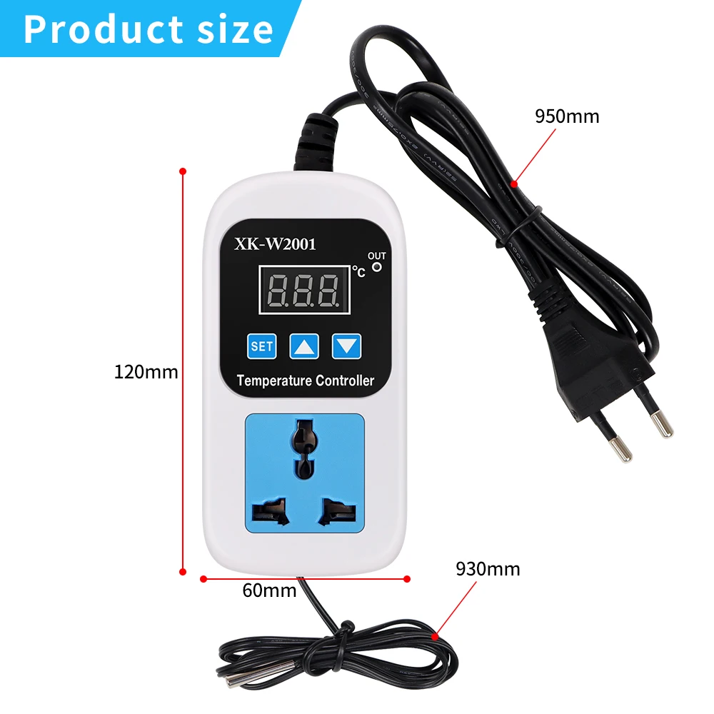 XK-W2001 Digital Temperature Controller Socket AC110-220V Thermostat Regulator Smart Controller Socket 0.1℃ Accuracy image 4