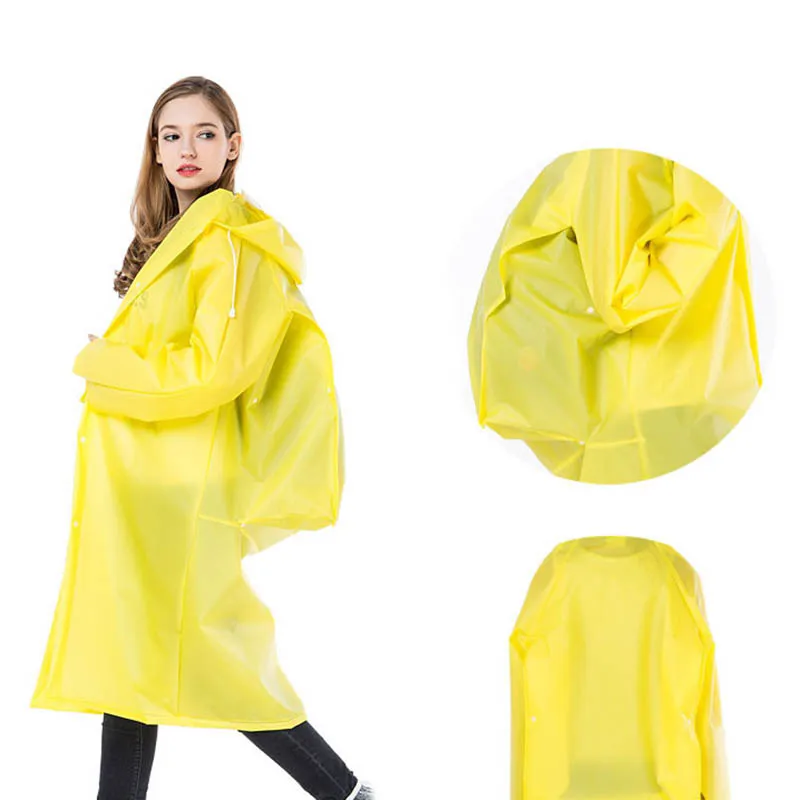 Nova reutilizável transparente eva longo capa de chuva das mulheres dos homens à prova dwaterproof água jaqueta ao ar livre unisex ciclismo caminhadas chuva engrenagem casaco