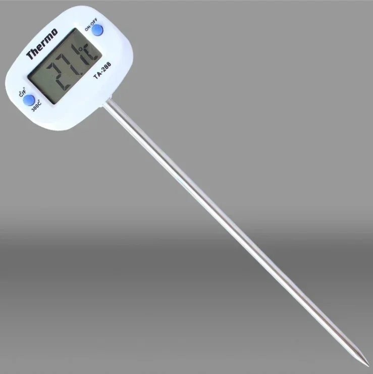 1 Pc Portable Home Kitchen Electronic Thermometer Stainless Steel Insert Food Liquid Water Oil Food Thermometer