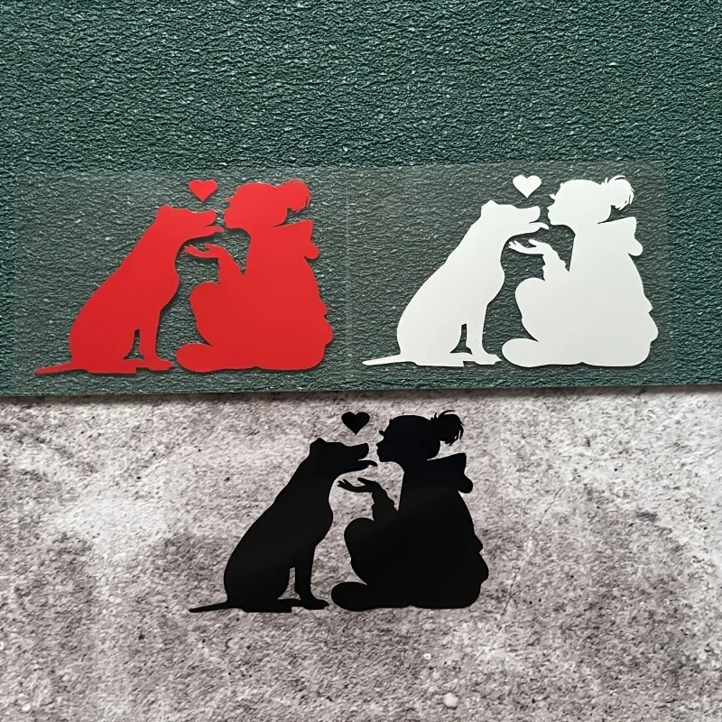 1PC Girl - and - Dog Car Silhouette Sticker - Ideal for Adding a Loving Vibe view 4