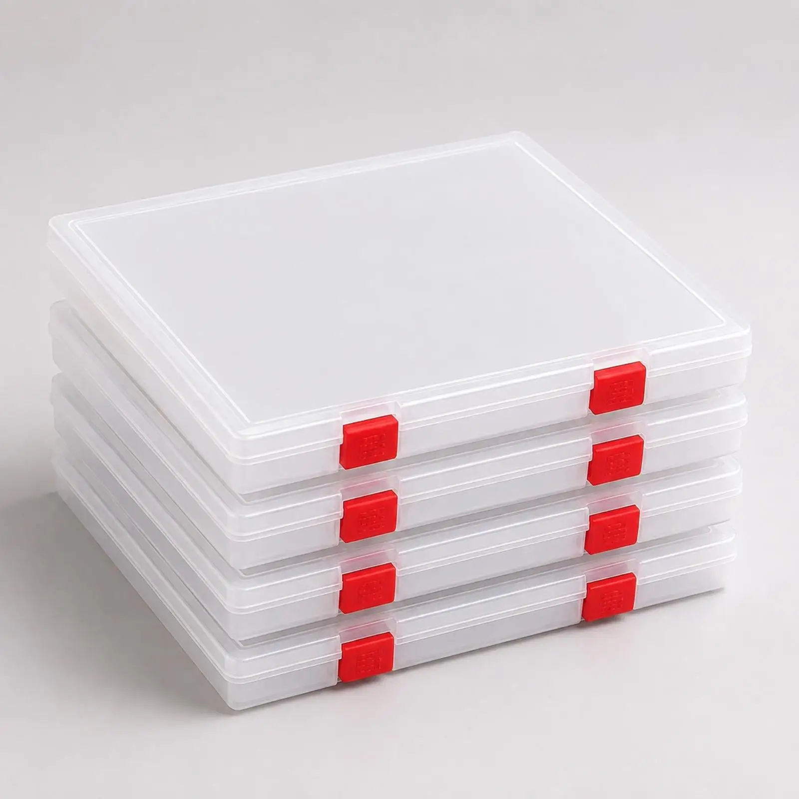 Clear Bead Organizer Box Stackable Container for Fuse Bead Art with Hinged Lid and Latch Tray