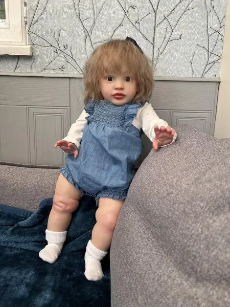 DLS – poupée bébé Reborn de 26 pouces, sur mesure, Pippa, avec cheveux enracinés à la main, déjà fini, énorme fille