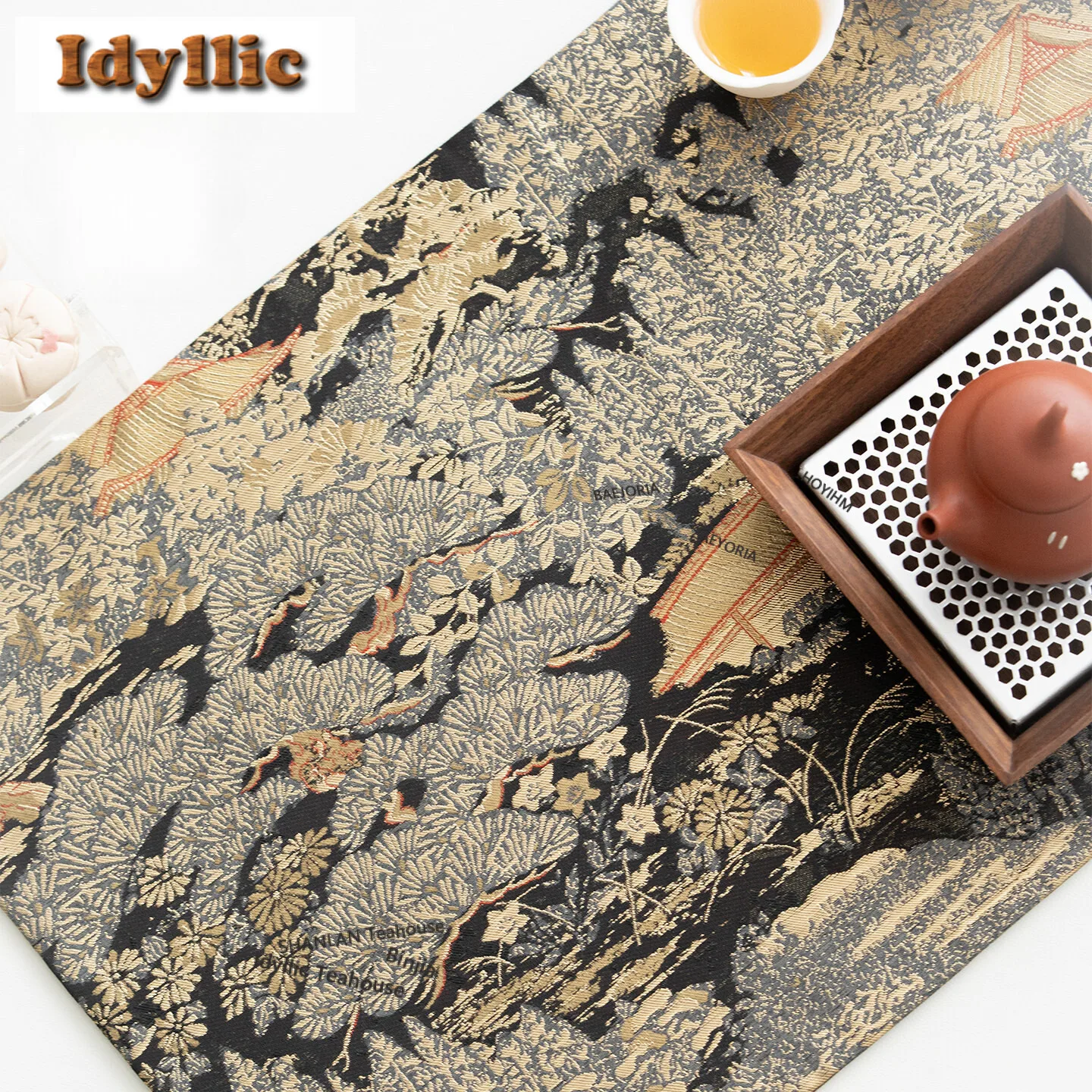 Knitting Tapestry Tea Table Mats Retro Zen Tea Table Cloth Drink Coaster Household Dinner Table Cloth Mat Teaware Ornaments