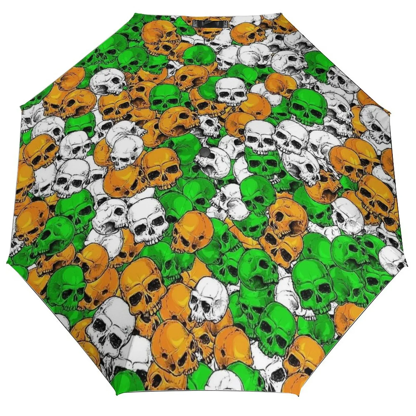 

Folding Umbrella Halloween UV Resistant Umbrella Women Men Irish Skulls 3 Fold Auto Sunshade Summer Colorful Umbrellas